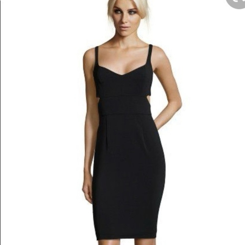 NWT Jay Godfrey Lauda Side Cut Out Black Mini Dress LBD Sheath Sz 8